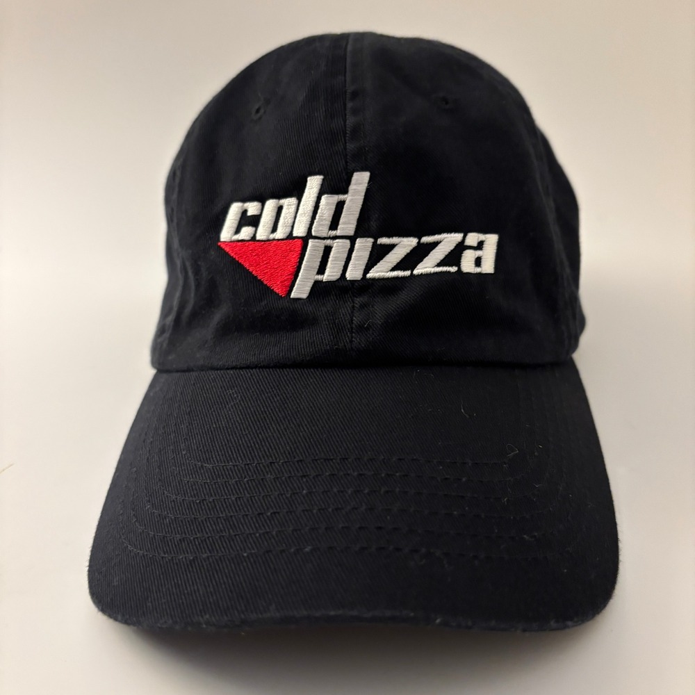 VTG Y2K ESPN2 Cold Pizza Dad Hat Mens OSFA Black Baseball Cap Sport